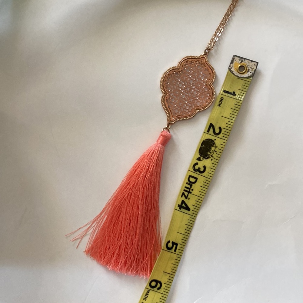 Long Pendant & Tassel Necklace - Picture 4 of 8